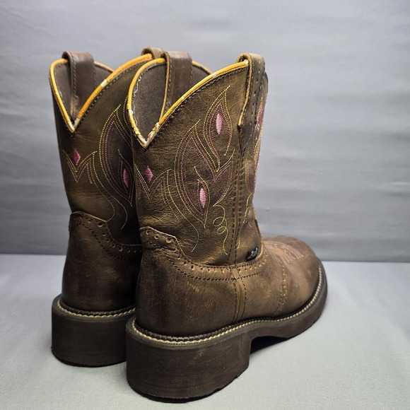 Justin Gypsy Gemma Boots Women's Size 9B Brown Shetland Buffalo Leather GY9526 - Picture 8 of 16
